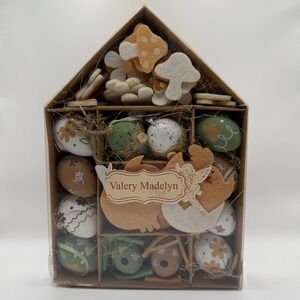 Valery Madelyn 46PC Easter Egg Ornament Set Green Beige New Woodland